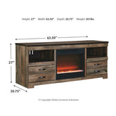 Trinell 63" TV Stand with Electric Fireplace Ash-W446W5