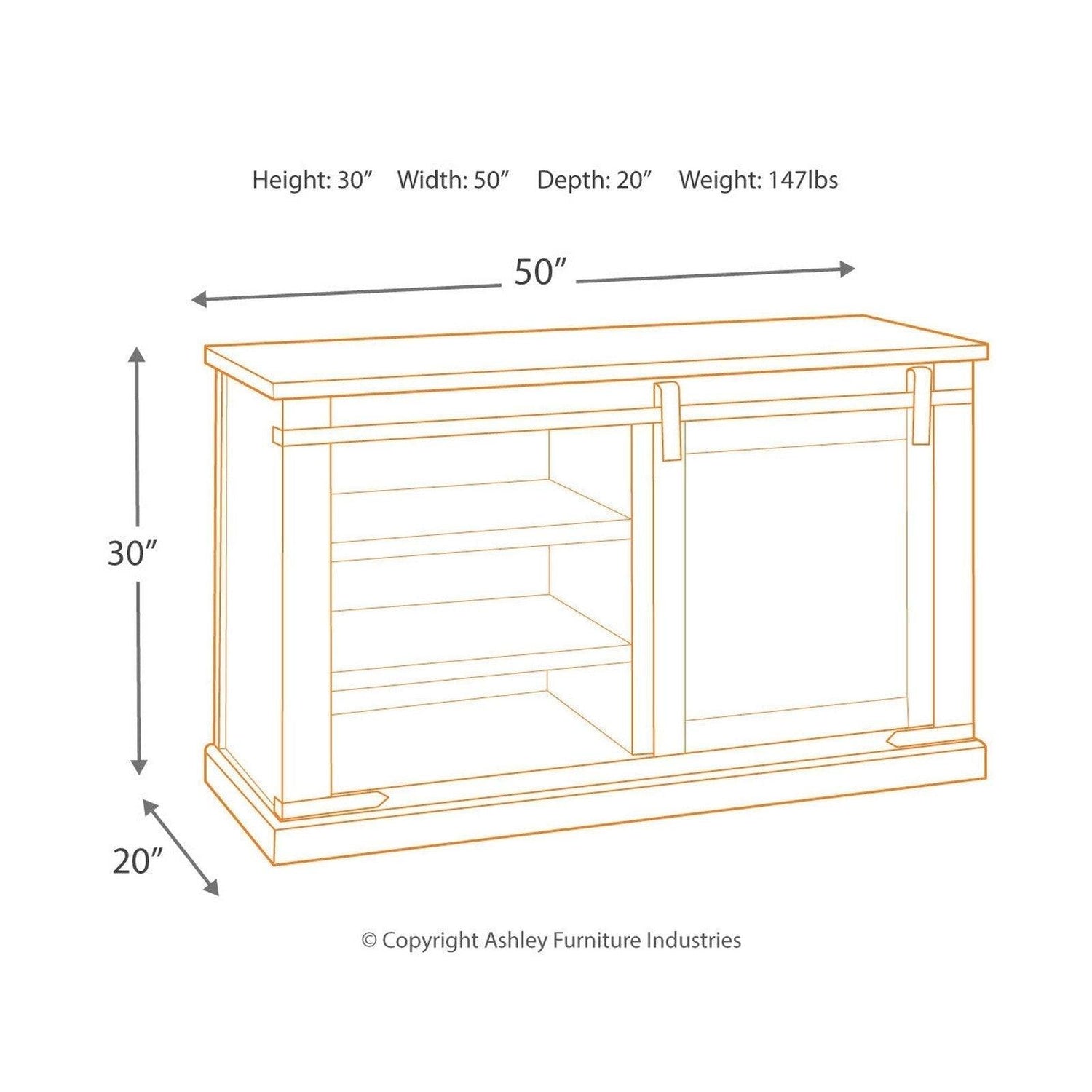Budmore 50&quot; TV Stand Ash-W562-28