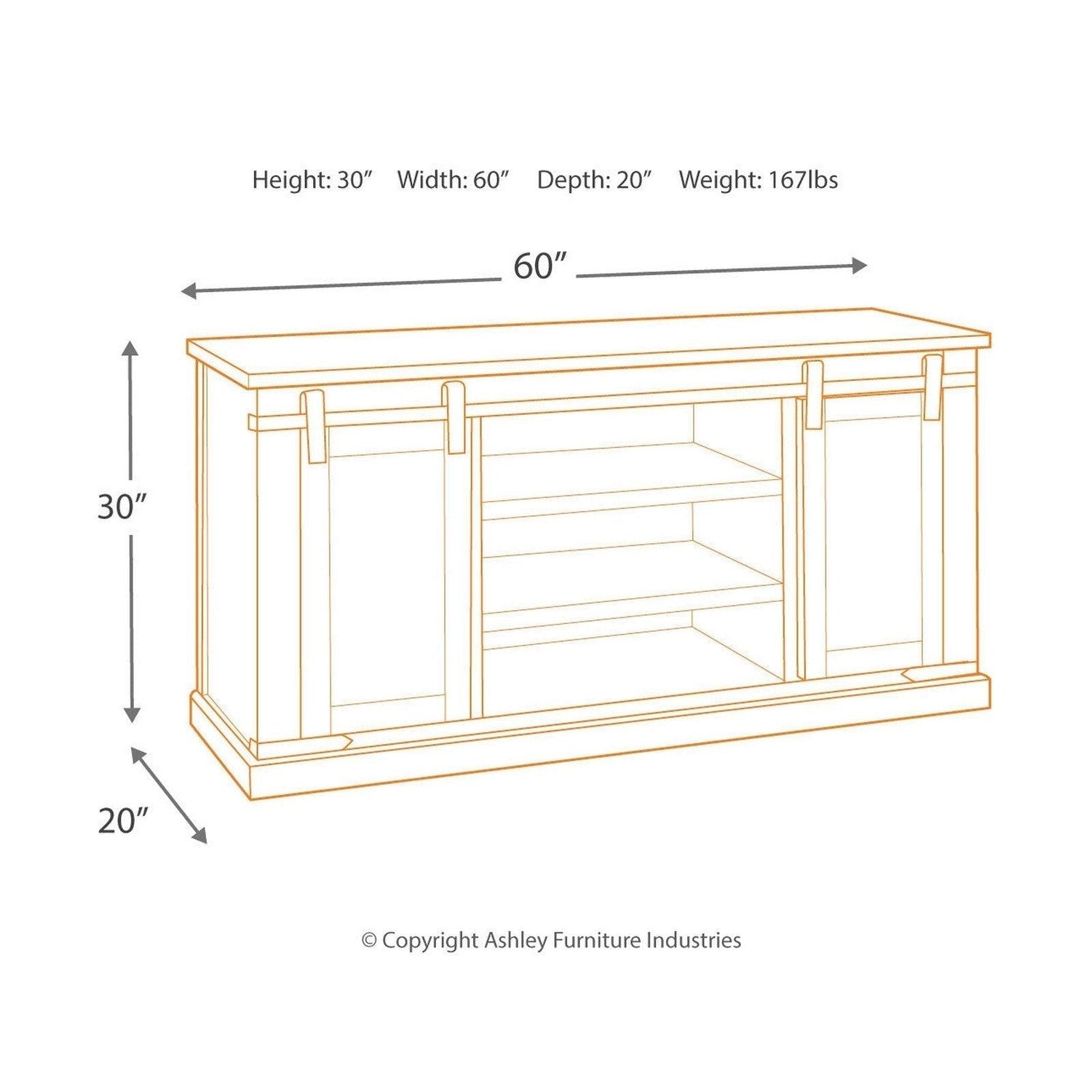 Budmore 60&quot; TV Stand Ash-W562-48