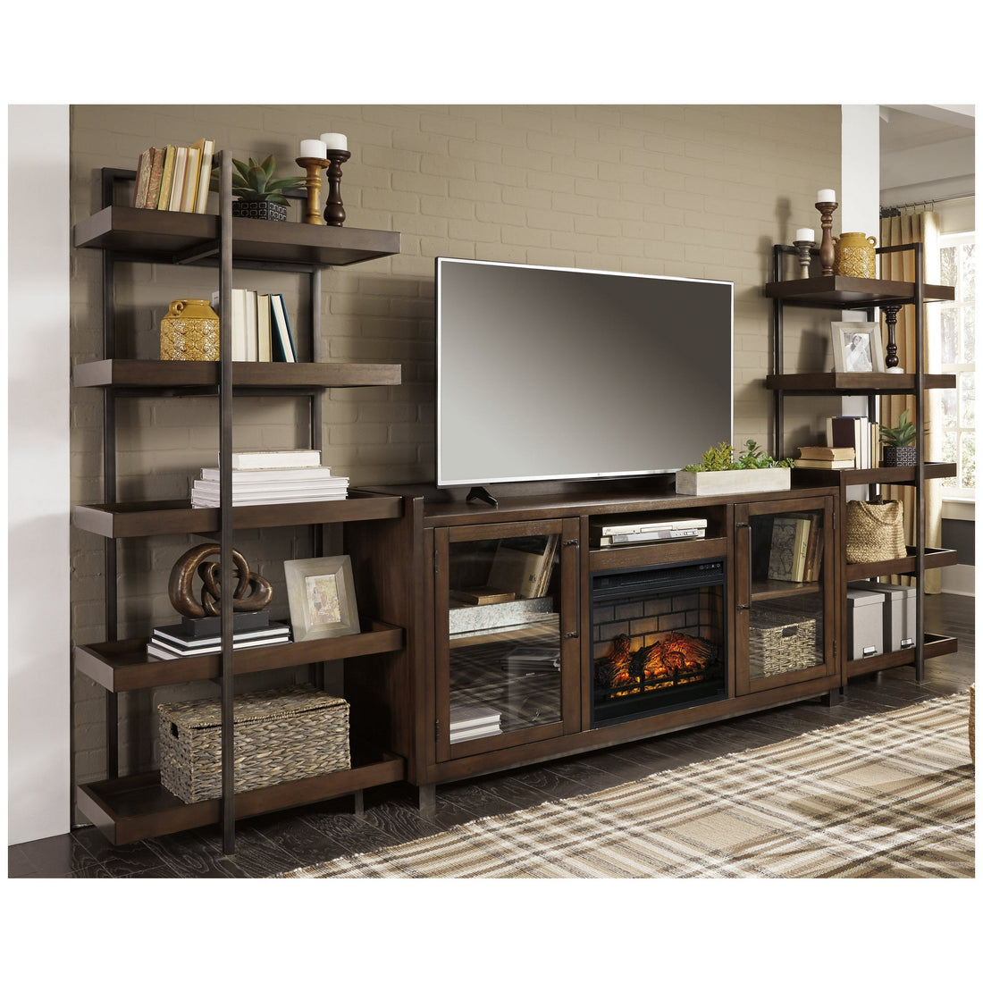 Starmore 3-Piece Wall Unit with Electric Fireplace Ash-W633W6