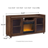 Starmore 70" TV Stand with Electric Fireplace Ash-W633W4