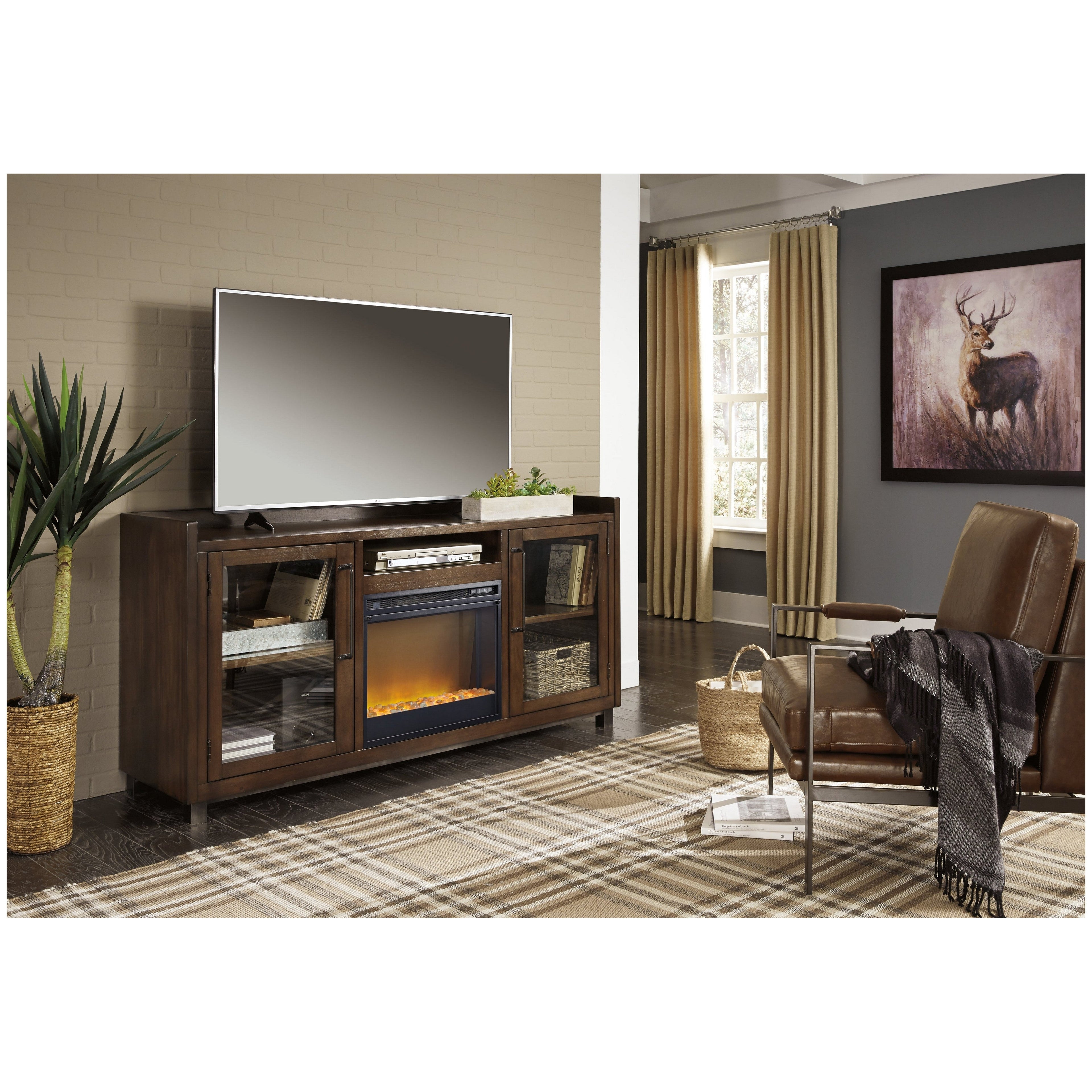 Starmore 70&quot; TV Stand with Electric Fireplace Ash-W633W4