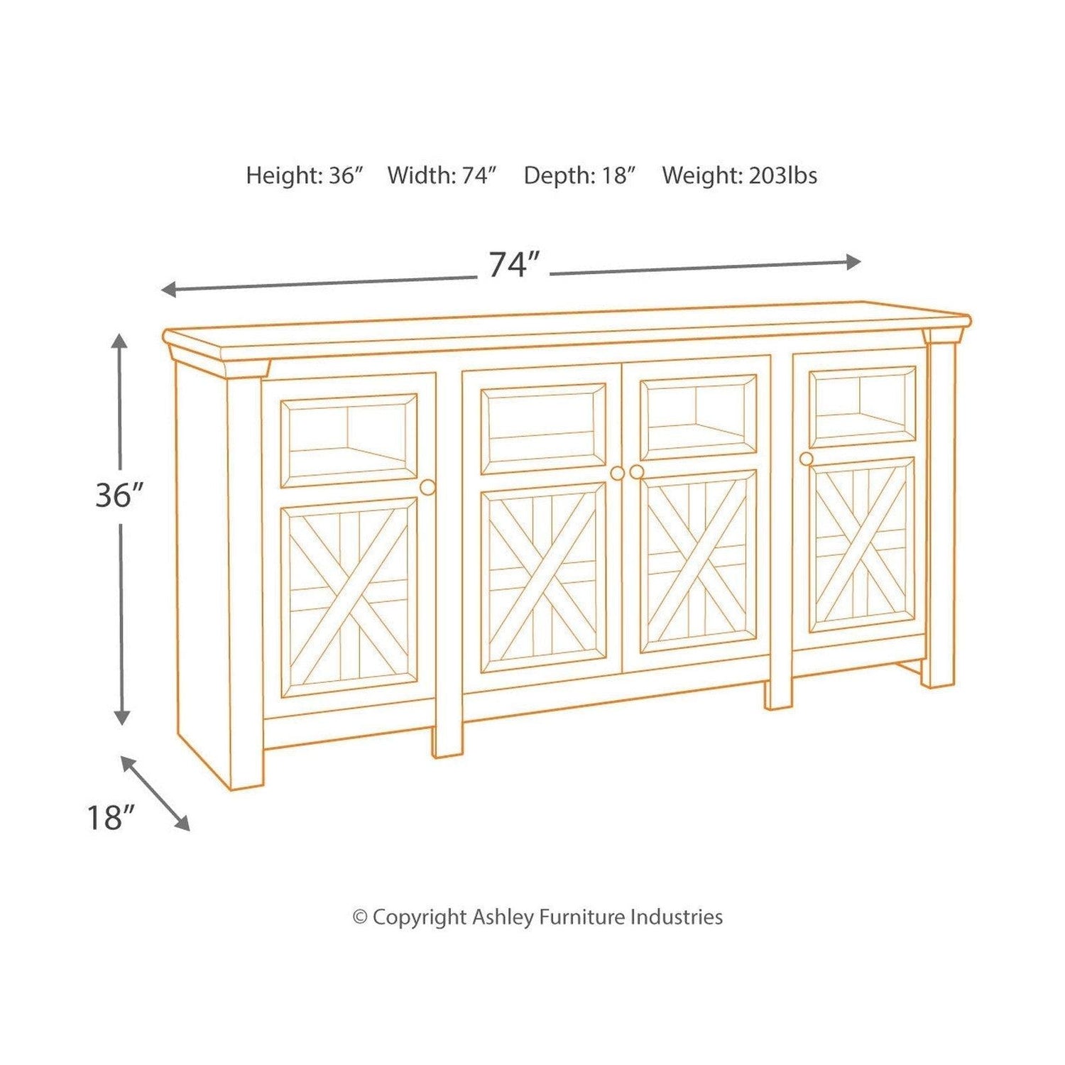 Bolanburg 74&quot; TV Stand Ash-W647-60