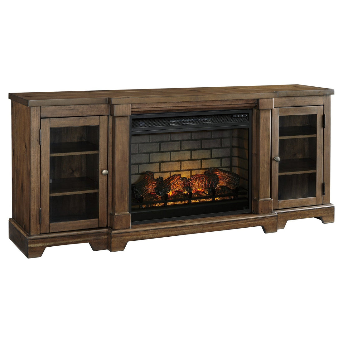 Flynnter 75&quot; TV Stand with Electric Fireplace Ash-W719W2