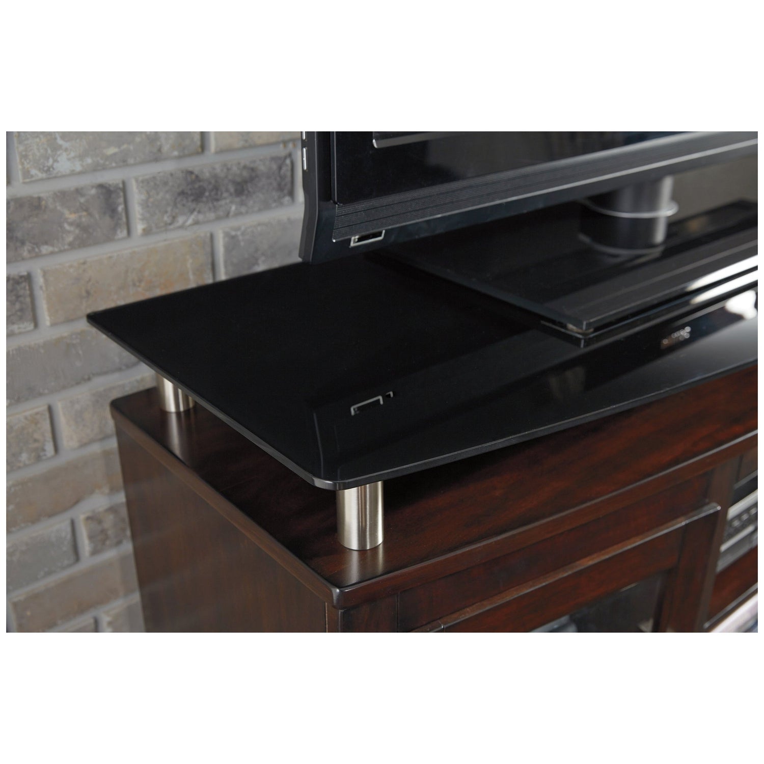 Chanceen 60&quot; TV Stand with Electric Fireplace Ash-W757W4