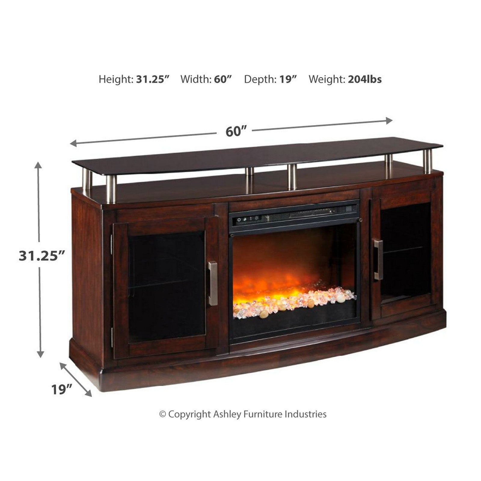 Mueble para TV Flamory de 72 con Chimenea Eléctrica – Beck's Furniture