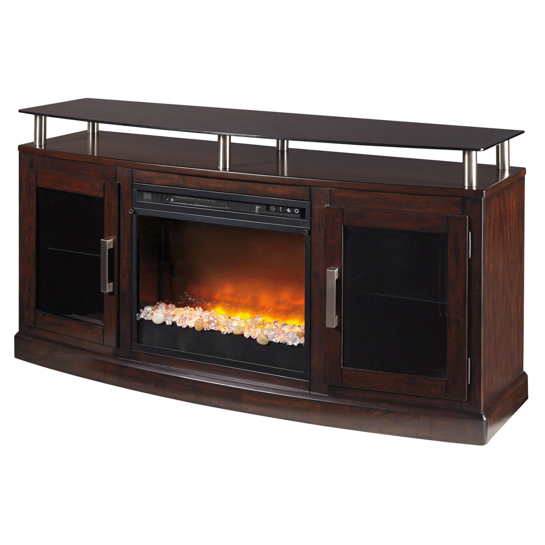 Chanceen 60&quot; TV Stand with Electric Fireplace Ash-W757W3