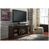 Chanceen 60" TV Stand with Electric Fireplace Ash-W757W4
