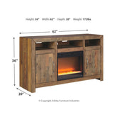 Sommerford 62" TV Stand with Electric Fireplace Ash-W775W1