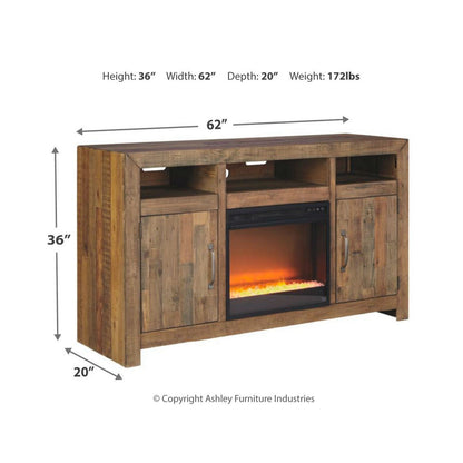 Sommerford 62&quot; TV Stand with Electric Fireplace Ash-W775W1