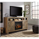 Sommerford 62" TV Stand with Electric Fireplace Ash-W775W4