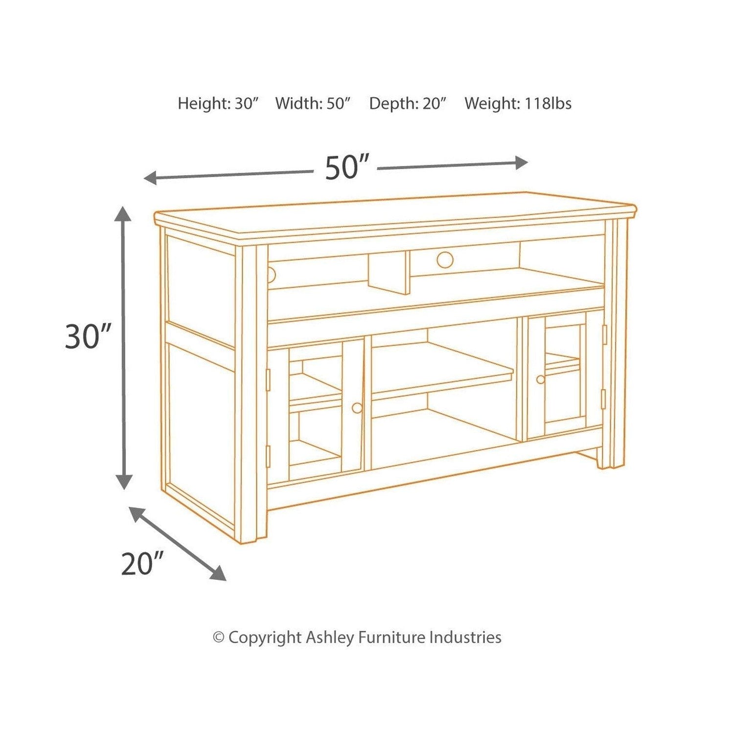Harpan 50&quot; TV Stand Ash-W797-28