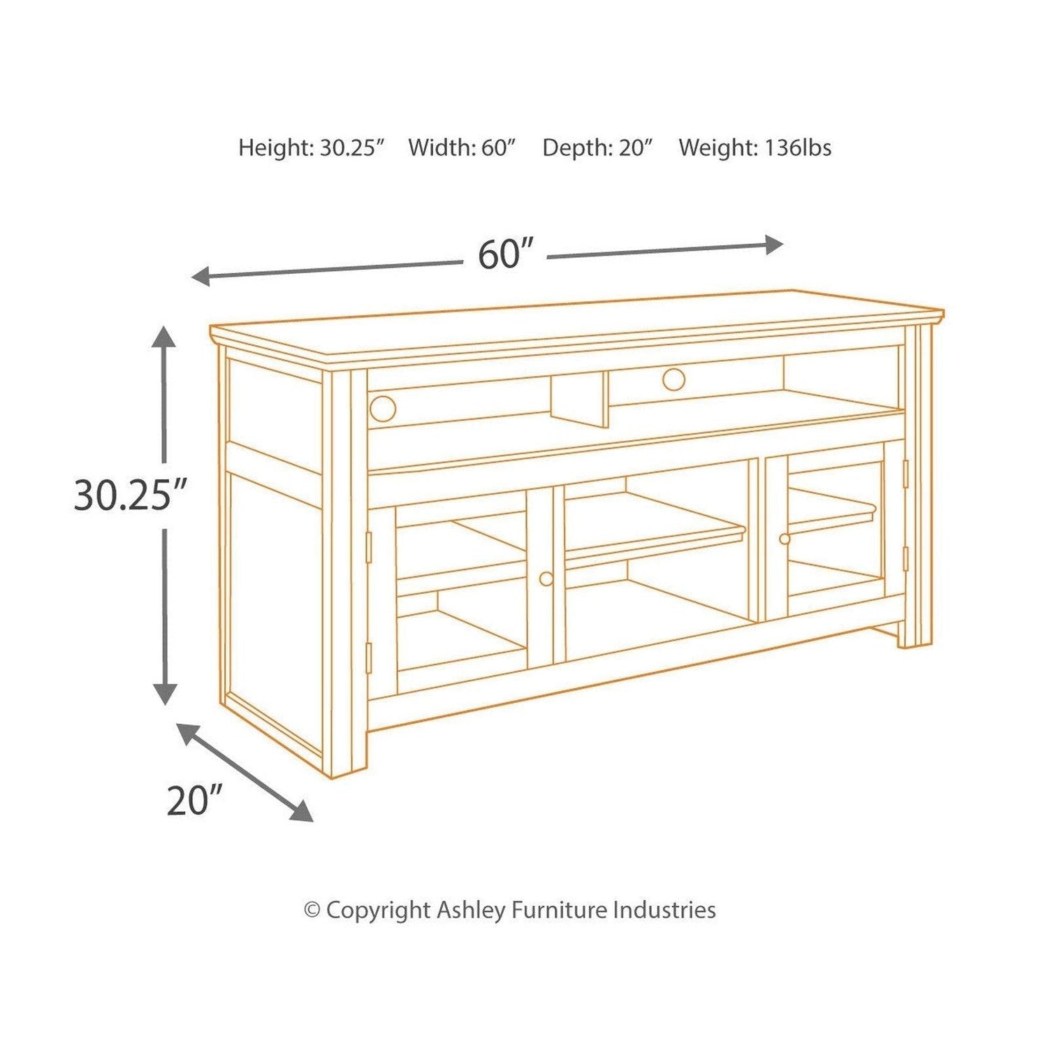 Harpan 60&quot; TV Stand Ash-W797-38