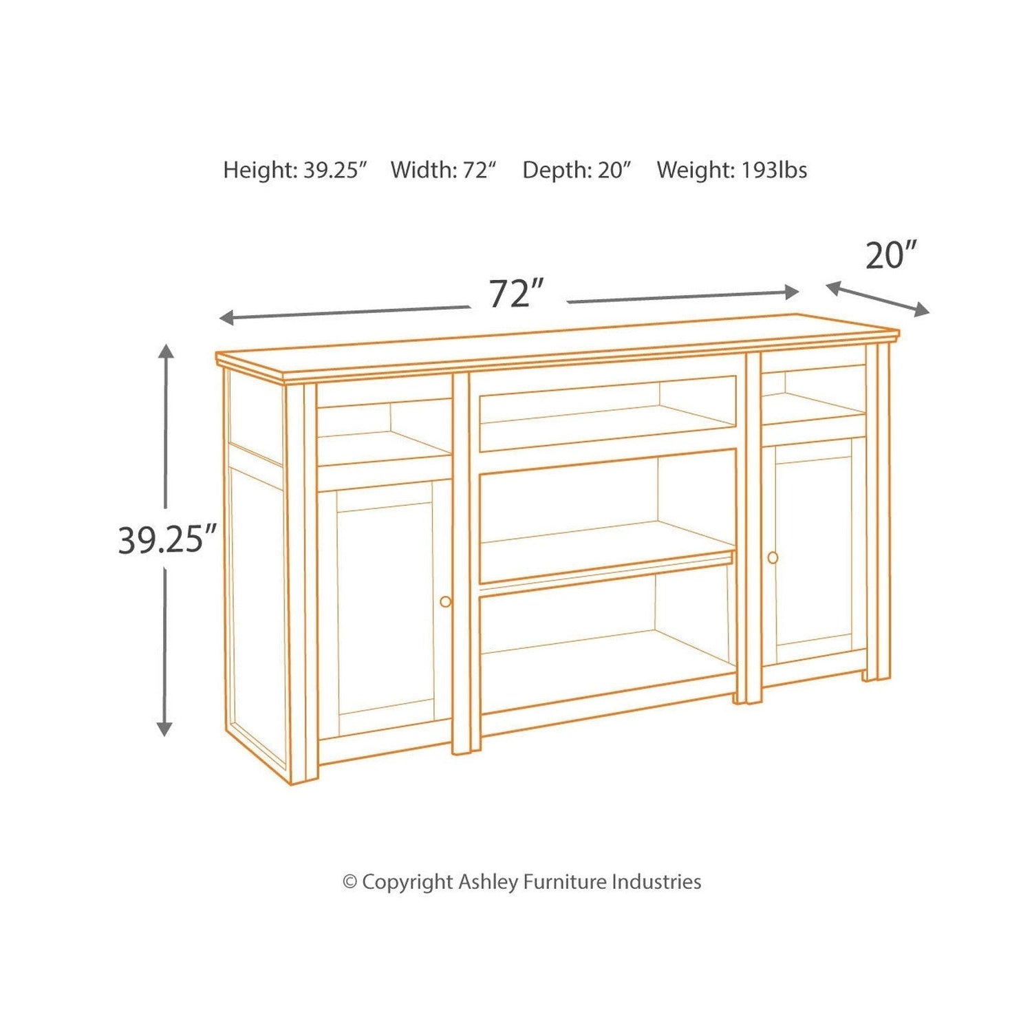 Harpan 72&quot; TV Stand Ash-W797-68