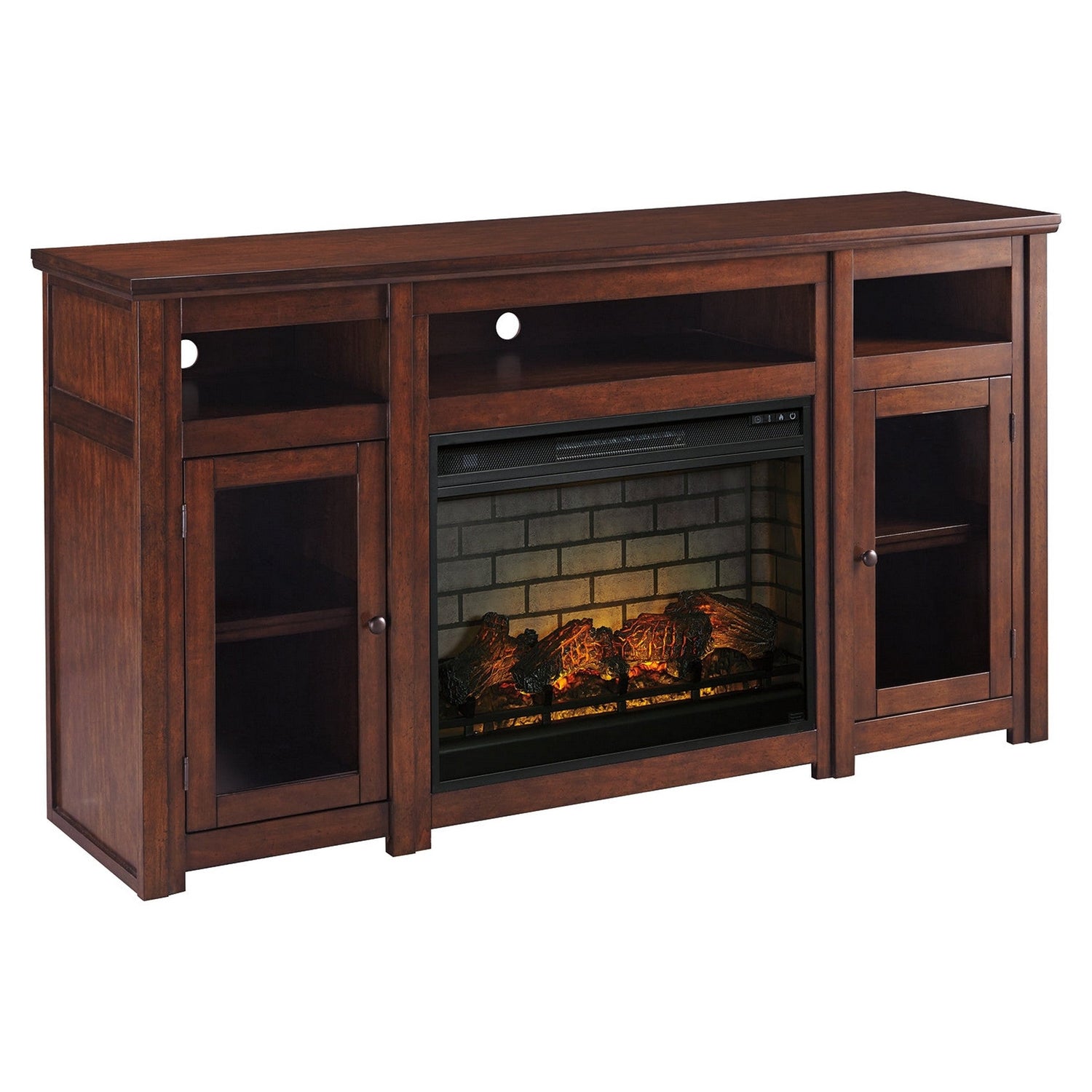 Harpan 72&quot; TV Stand with Electric Fireplace Ash-W797W2