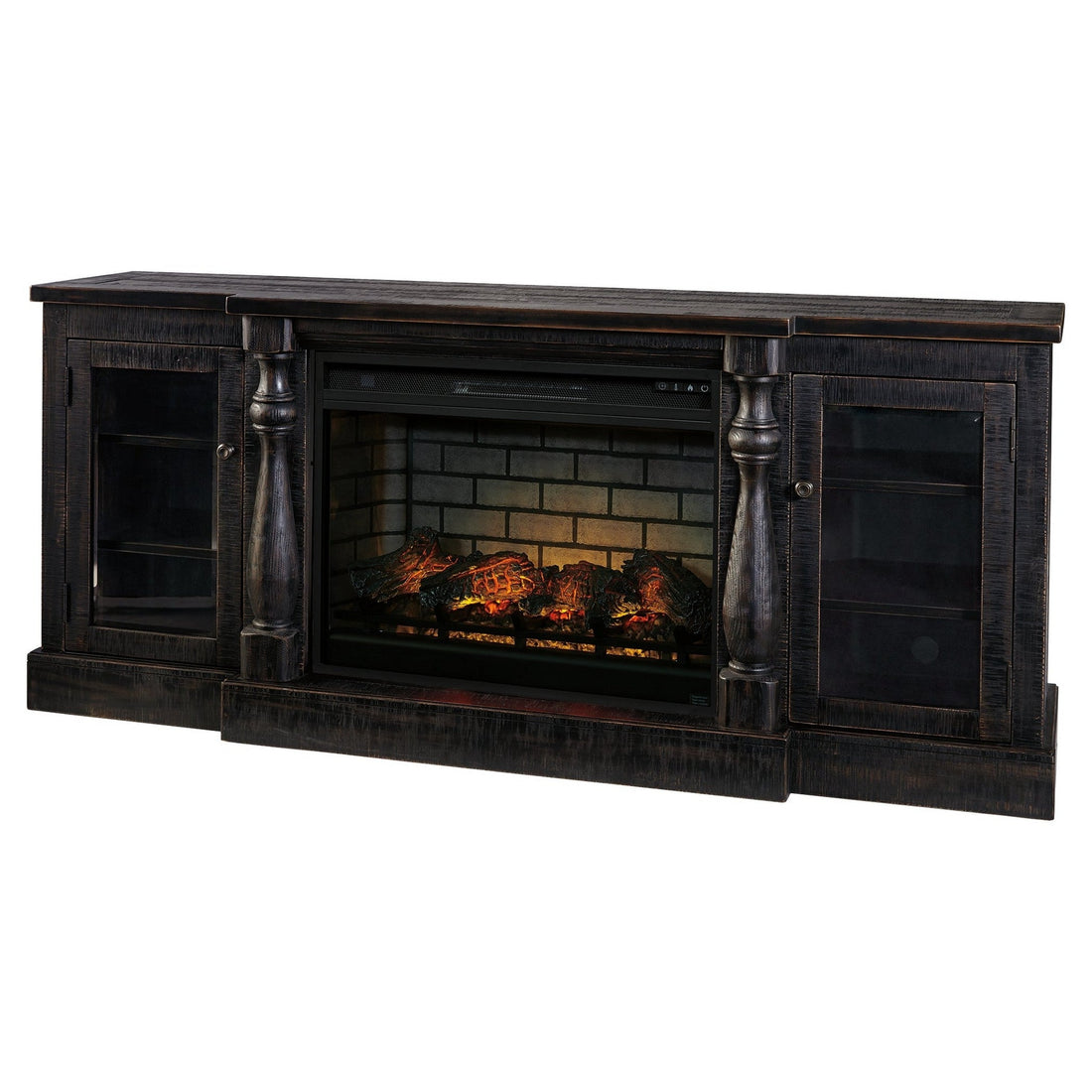 Mallacar 75&quot; TV Stand with Electric Fireplace Ash-W880W2