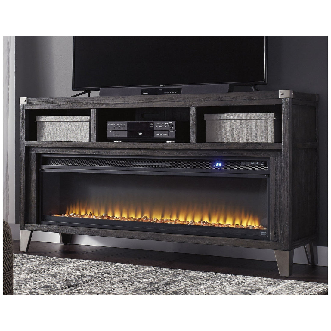 Todoe 65&quot; TV Stand with Electric Fireplace Ash-W901W1