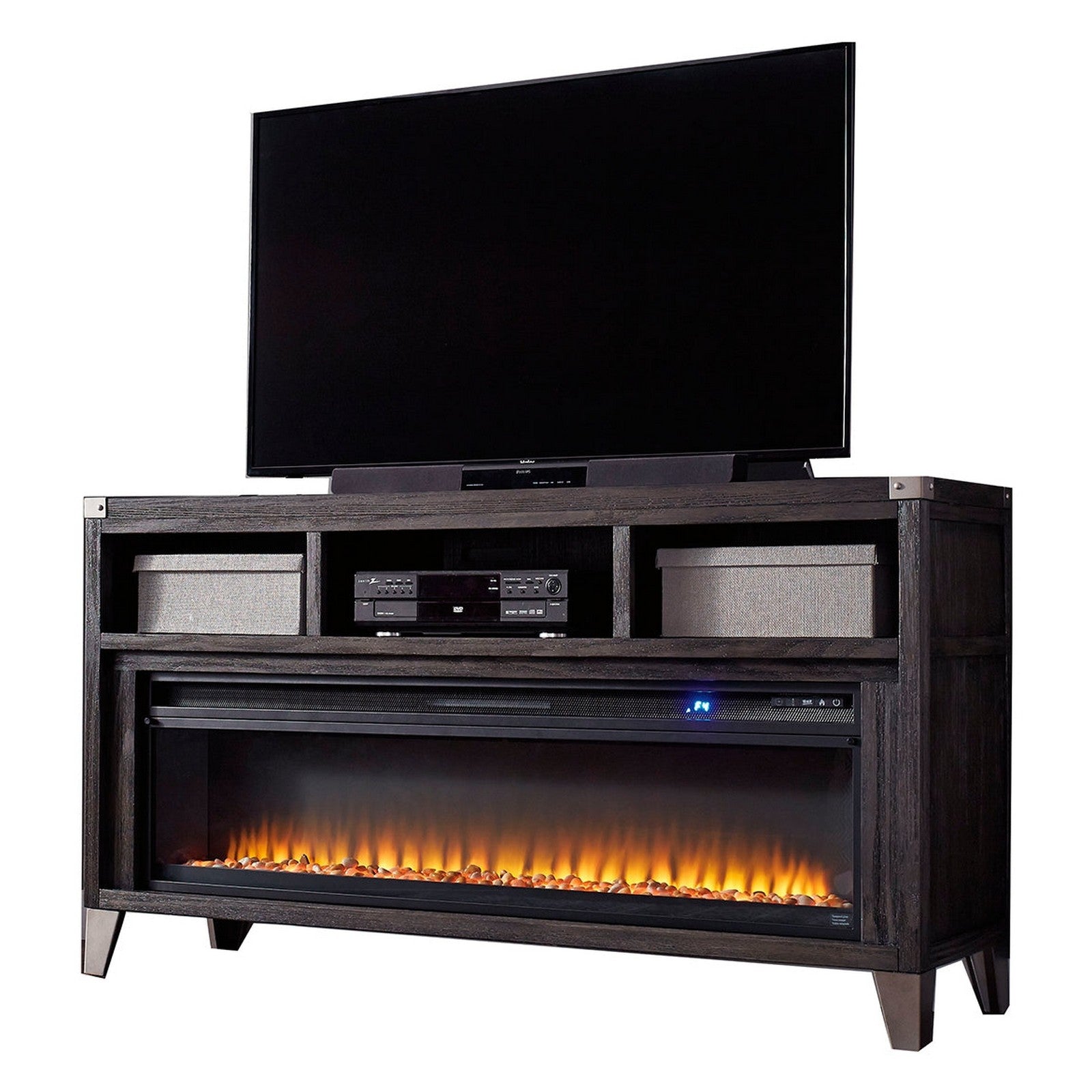 Todoe 65&quot; TV Stand with Electric Fireplace Ash-W901W1