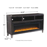 Todoe 65" TV Stand with Electric Fireplace Ash-W901W1