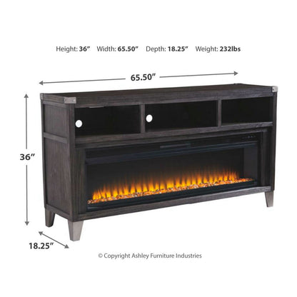 Todoe 65&quot; TV Stand with Electric Fireplace Ash-W901W1