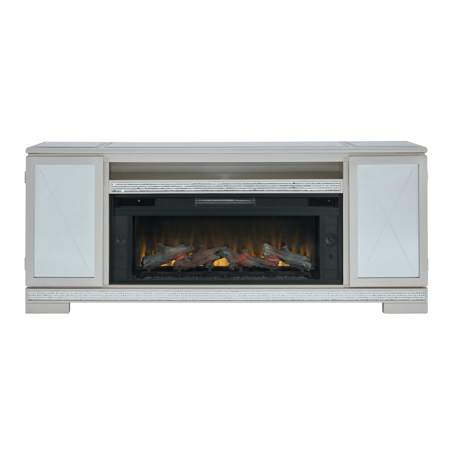 Flamory 72&quot; TV Stand with Electric Fireplace Ash-W910W1