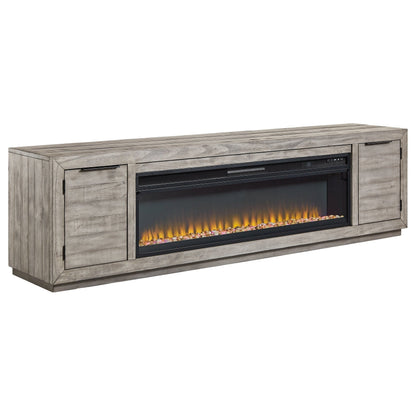 Naydell 92&quot; TV Stand with Electric Fireplace Ash-W996W1