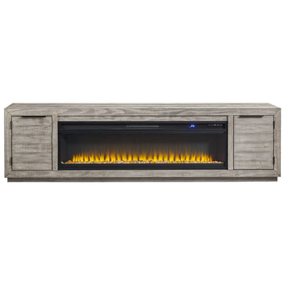 Naydell 92&quot; TV Stand with Electric Fireplace Ash-W996W1