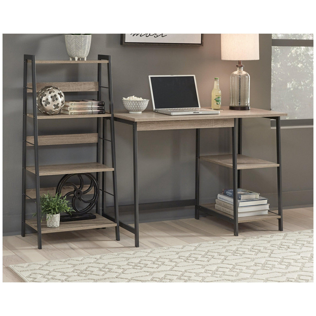 Soho Home Office Desk and Shelf Ash-Z1411838