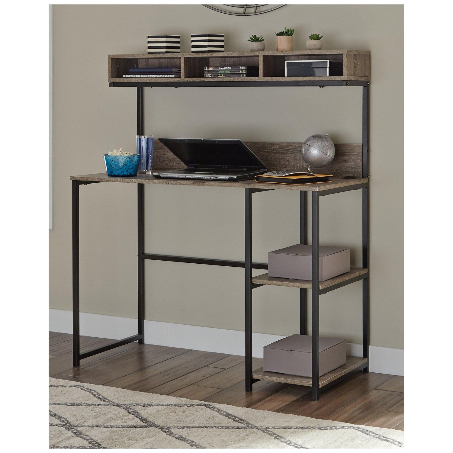 Daylicrew Home Office Desk and Hutch Ash-Z1510259