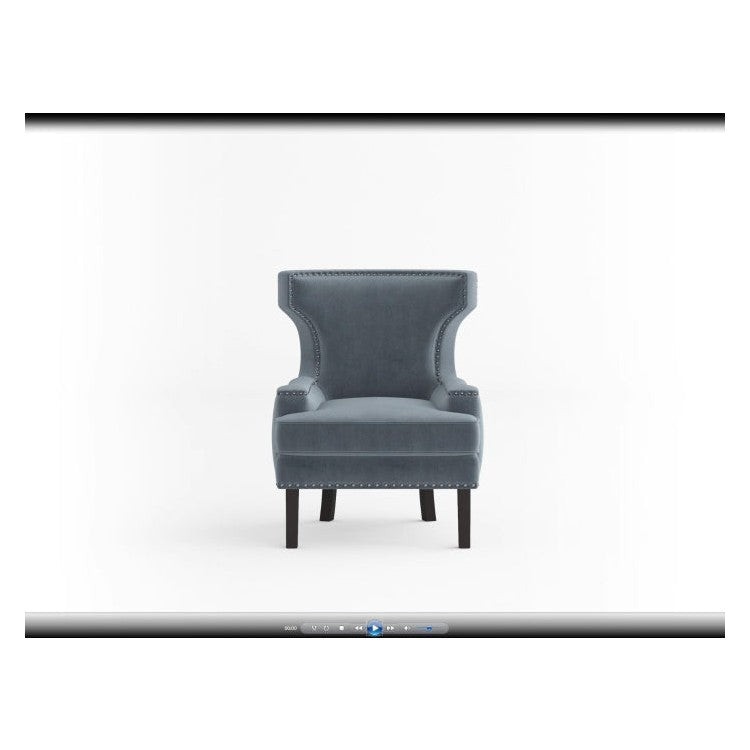 ACCENT CHAIR, BLUE VELVET 1190BU-1