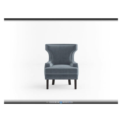 ACCENT CHAIR, BLUE VELVET 1190BU-1