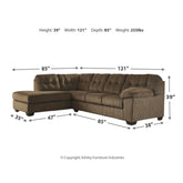Accrington 2-Piece Sectional with Chaise - Ash-70508S1 - Underkut