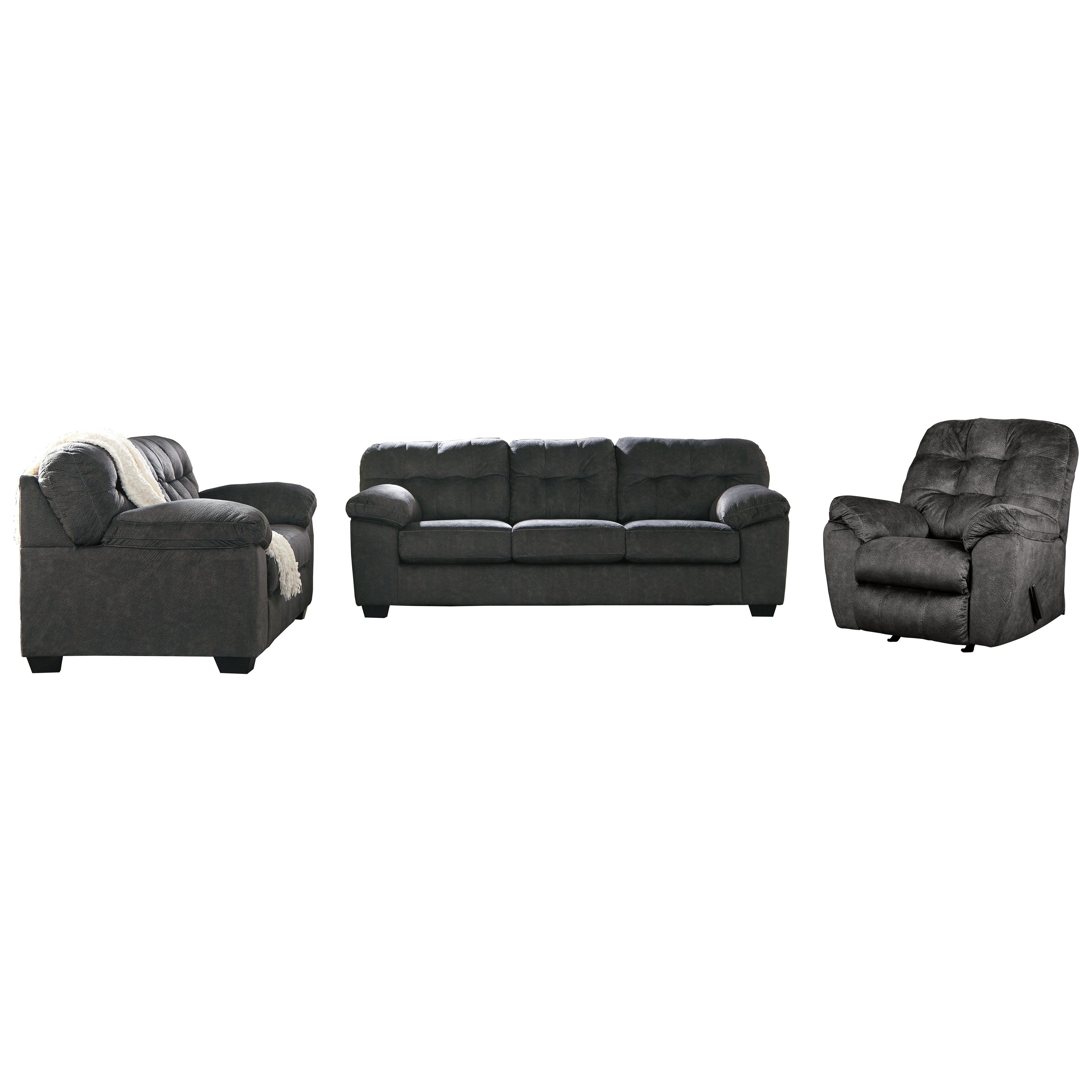 Accrington Sofa and Loveseat with Recliner - Ash-70509U4 - Underkut