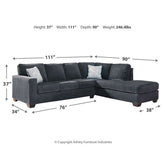 Altari 2-Piece Sectional with Chaise - Ash-87213S2 - Underkut
