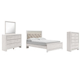Altyra Queen Upholstered Panel Bed, Dresser, Mirror, and Chest - Ash-B2640B35 - Underkut