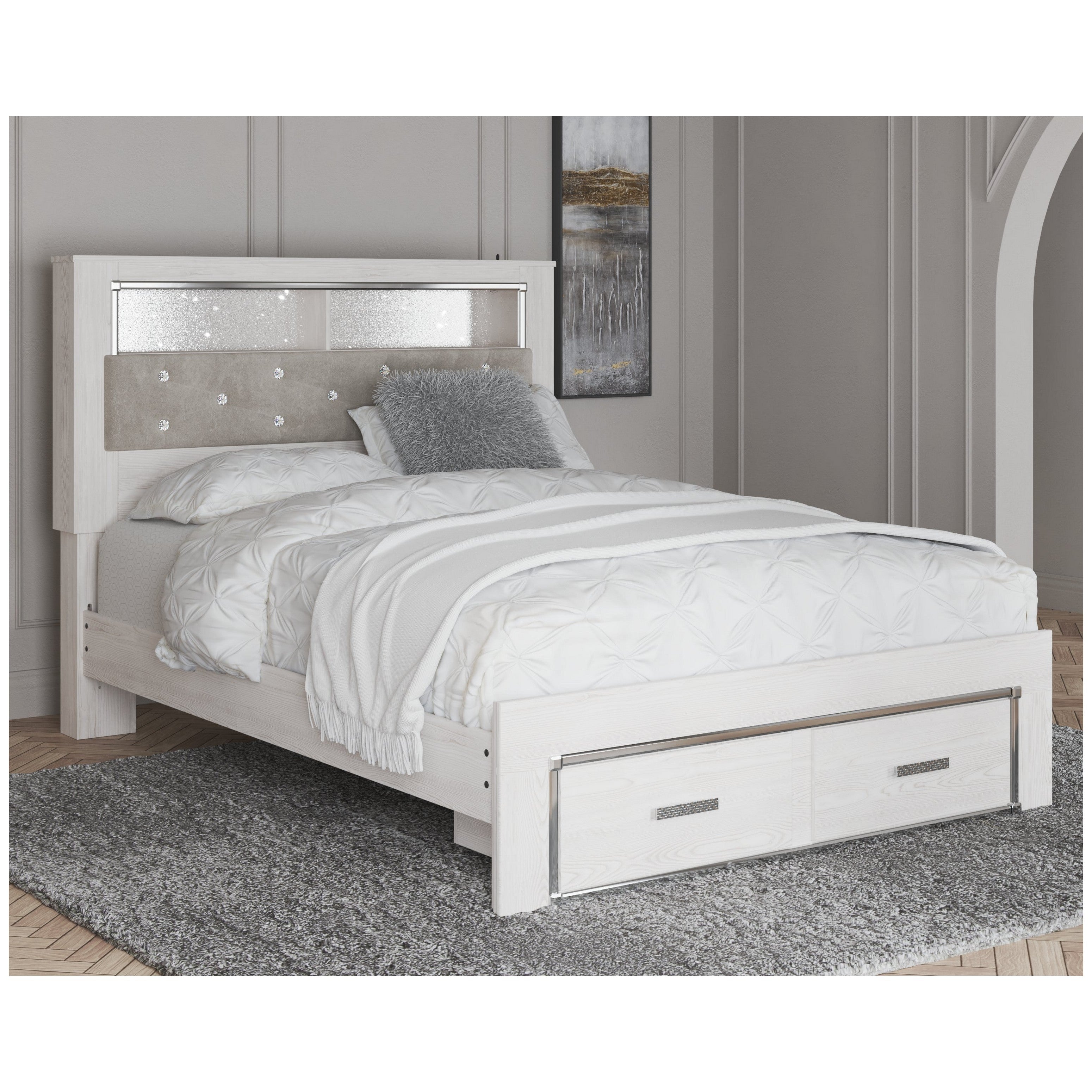 Altyra Upholstered Bookcase Bed with Storage - Ash-B2640B19 - Underkut
