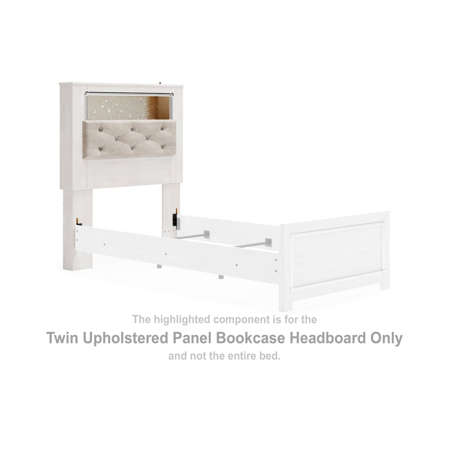 Altyra Upholstered Panel Bookcase Headboard - Ash-B2640-63 - Underkut