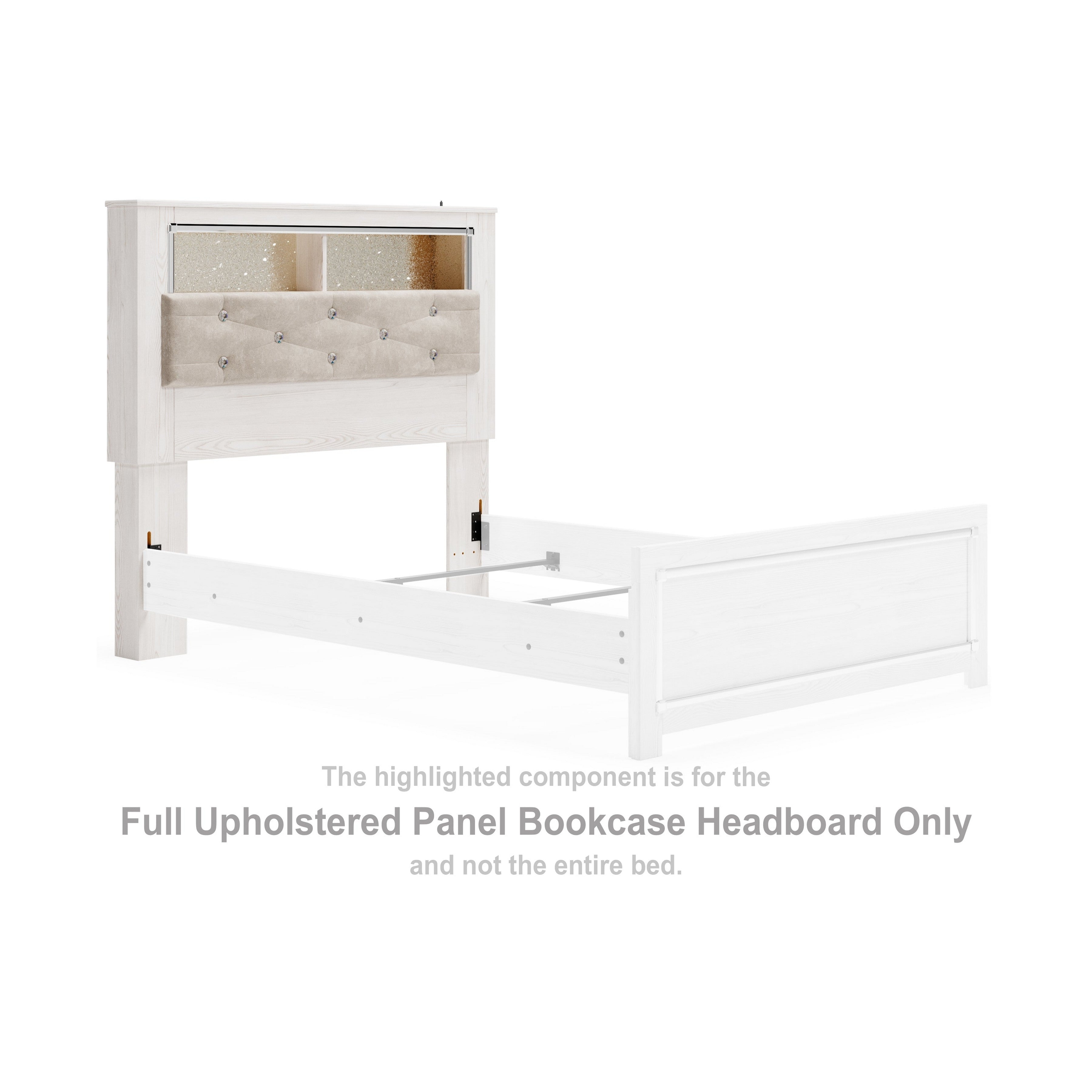 Altyra Upholstered Panel Bookcase Headboard - Ash-B2640-85 - Underkut