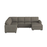 (3/3) 3-Piece Sectional with Right Chaise and Hidden Storage 9206BR*33LRC