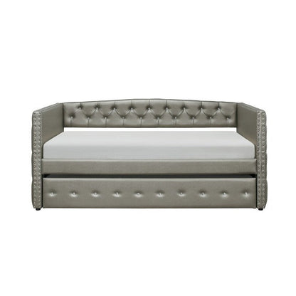(2) DAYBED W/TRUNDLE, GRAY SILVER 4974*