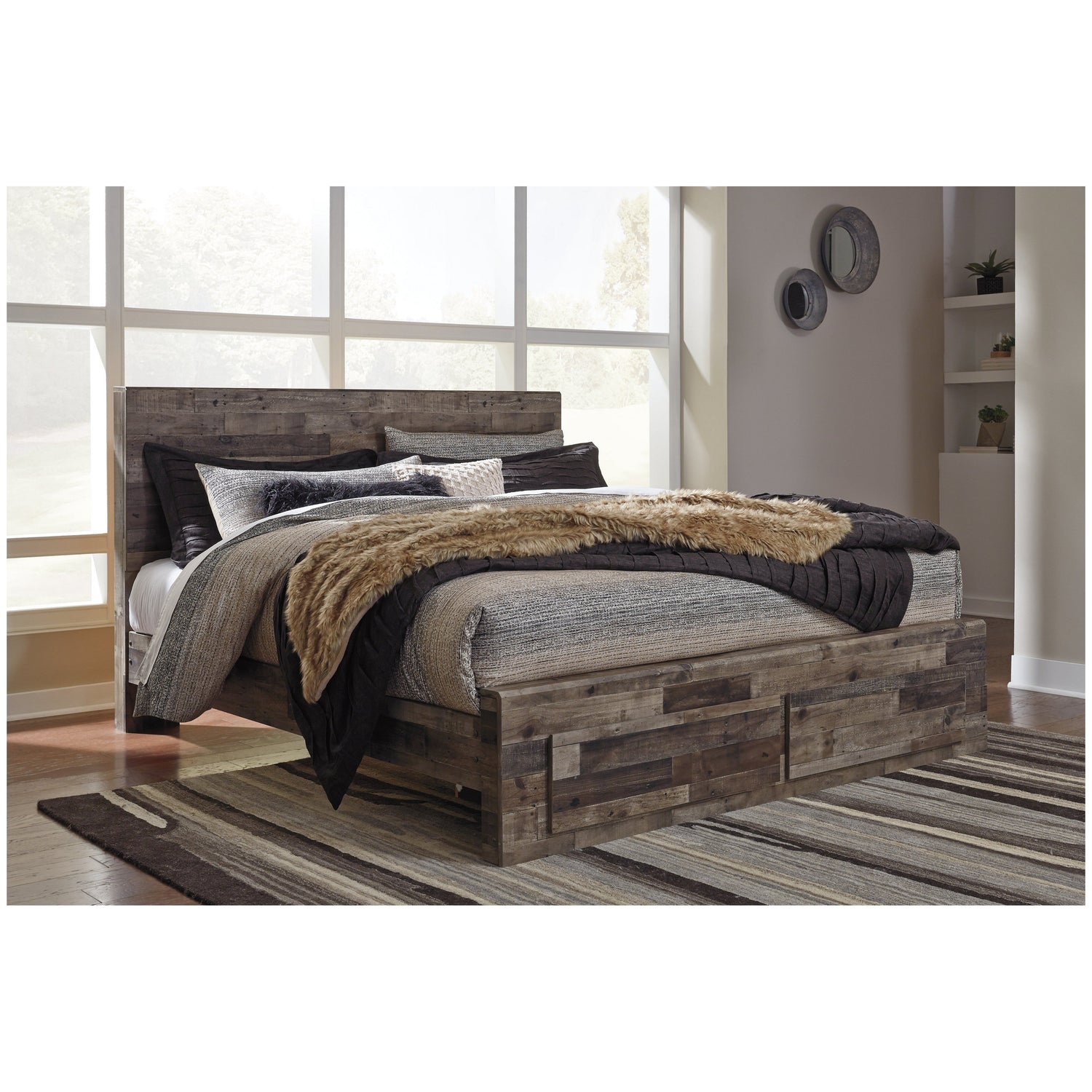 Derekson Panel Bed with 2 Storage Drawers