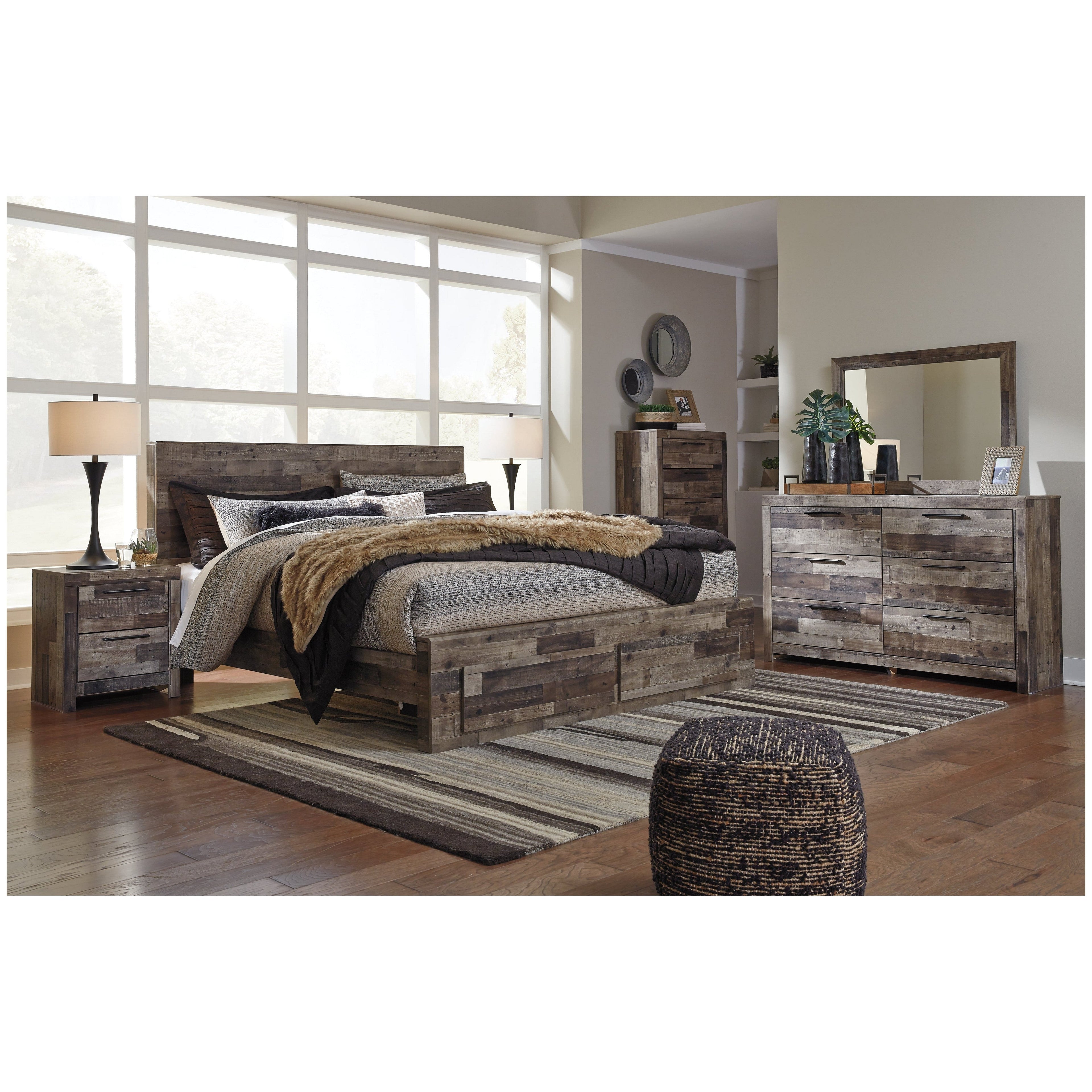 Derekson Panel Bed with 2 Storage Drawers
