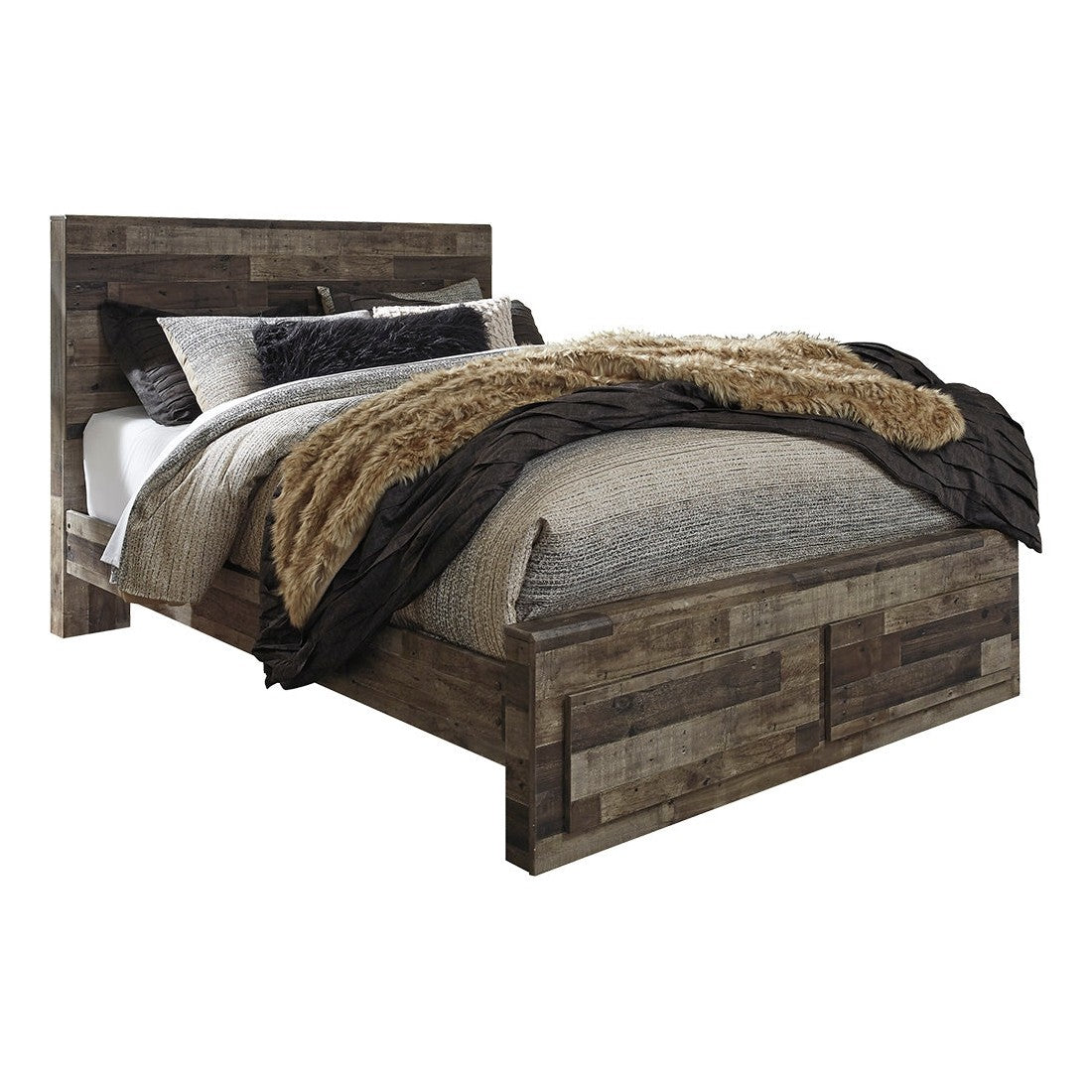 Derekson Panel Bed with 2 Storage Drawers Ash-B200B13