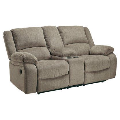 Draycoll Reclining Loveseat with Console Ash-7650594