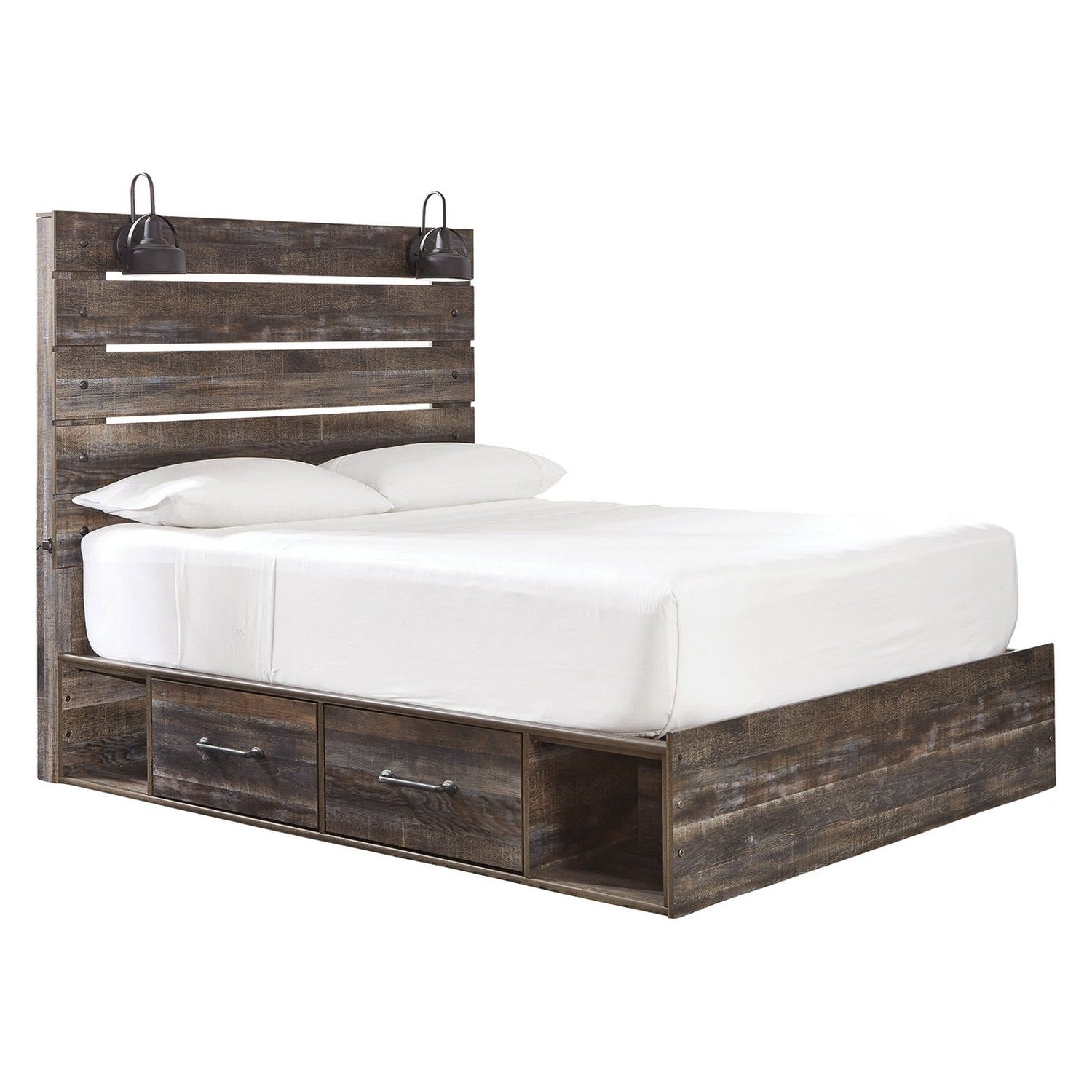 Drystan Panel Bed with 2 Storage Drawers Ash-B211B10