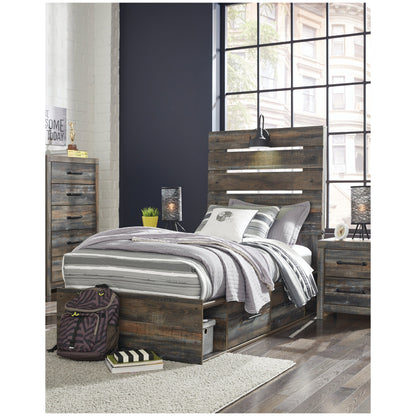 Drystan Panel Bed with 2 Storage Drawers