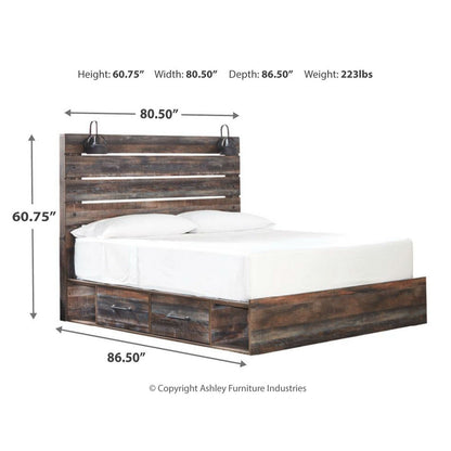 Drystan Panel Bed with 2 Storage Drawers