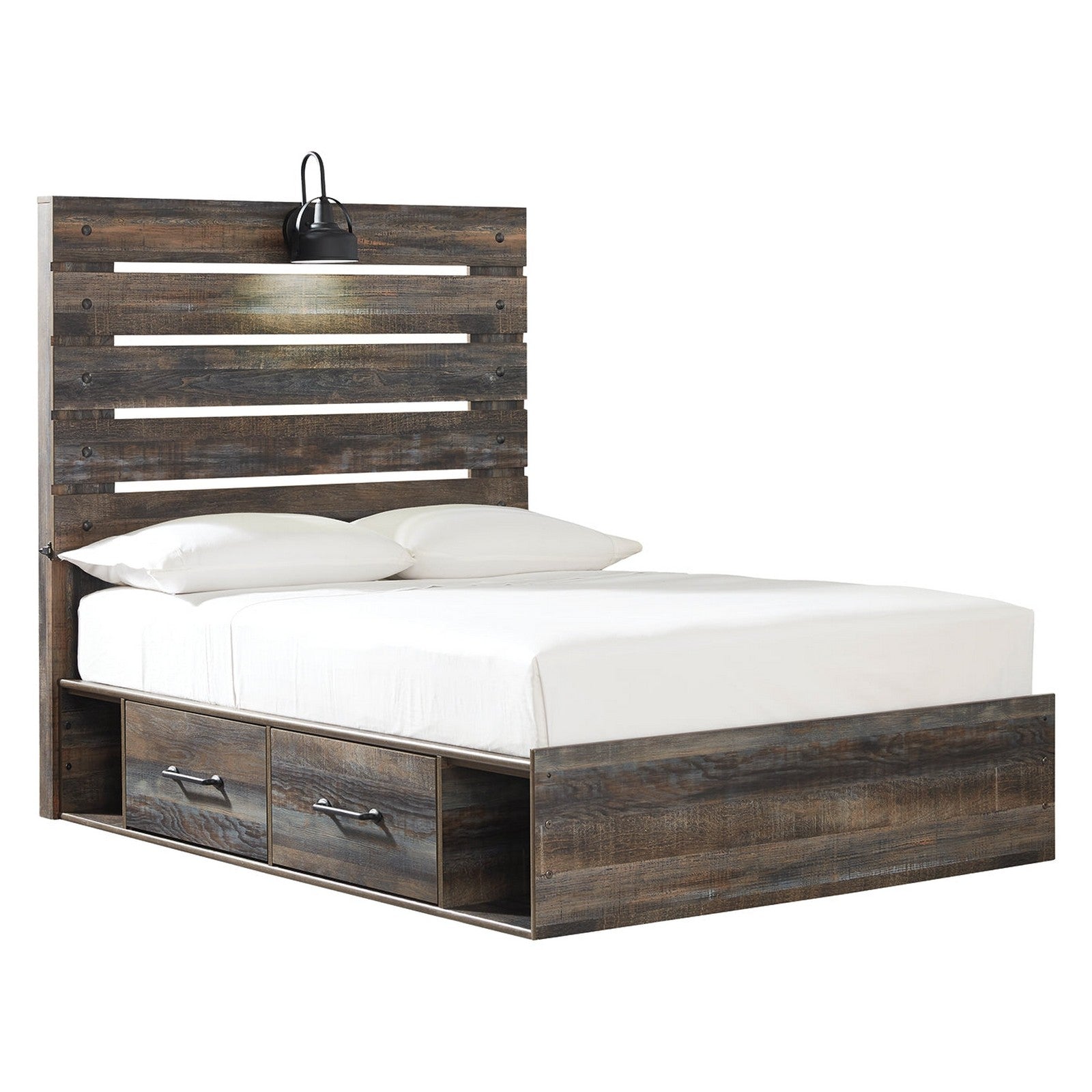 Drystan Panel Bed with 2 Storage Drawers Ash-B211B9