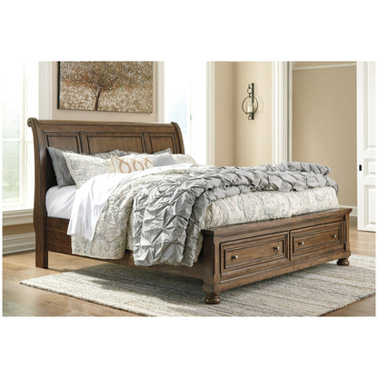 Flynnter Sleigh Bed with 2 Storage Drawers