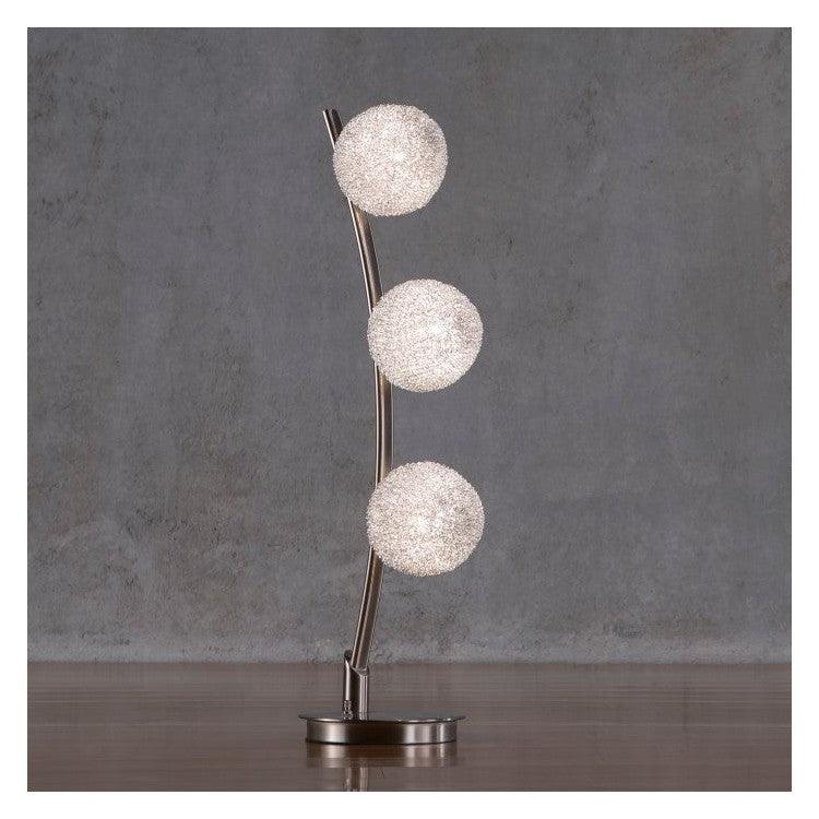 TABLE LAMP, 3 BALLS, CURVED H11302